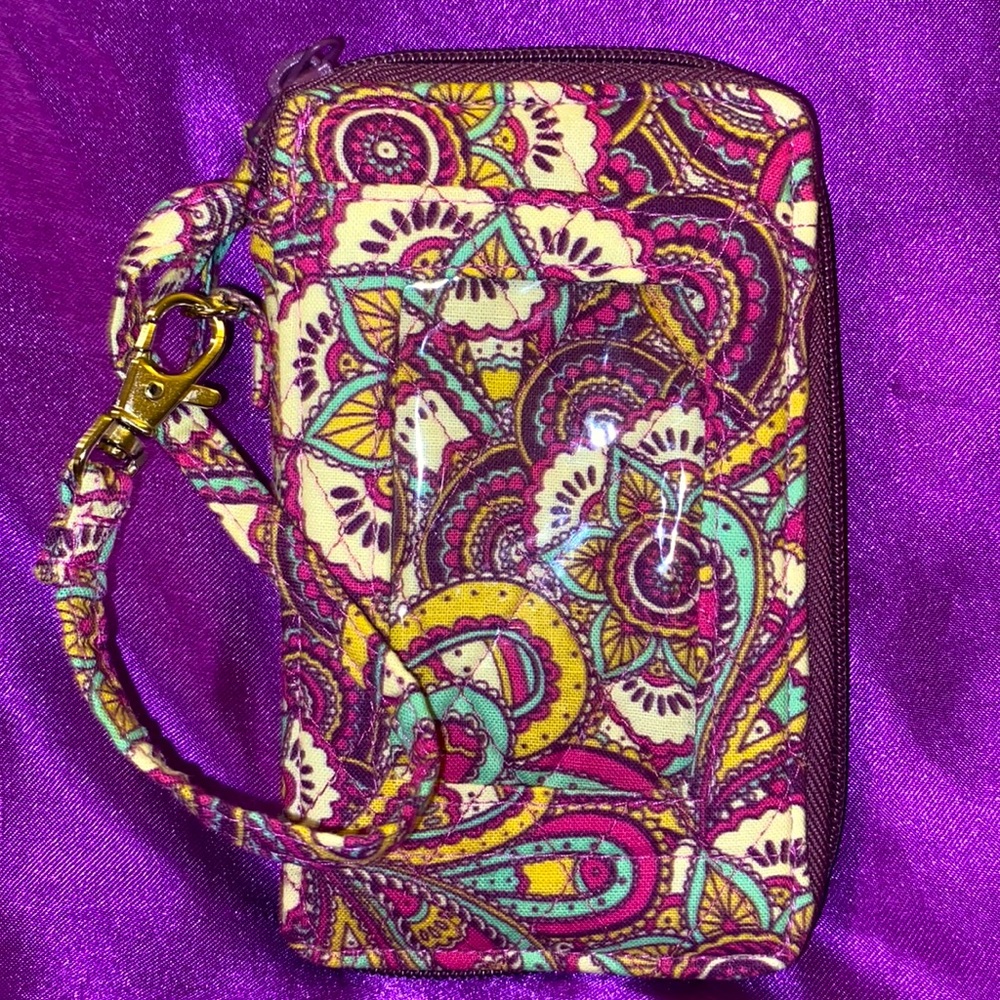 Wristlet. No brand. Palsy design. Pink & Purple.